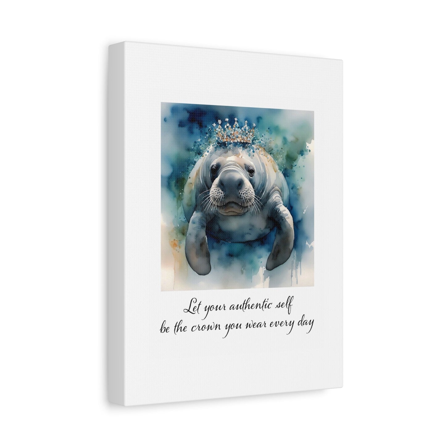 Inspirational Sea Cow Canvas Print - ’Let Your Authentic Self’