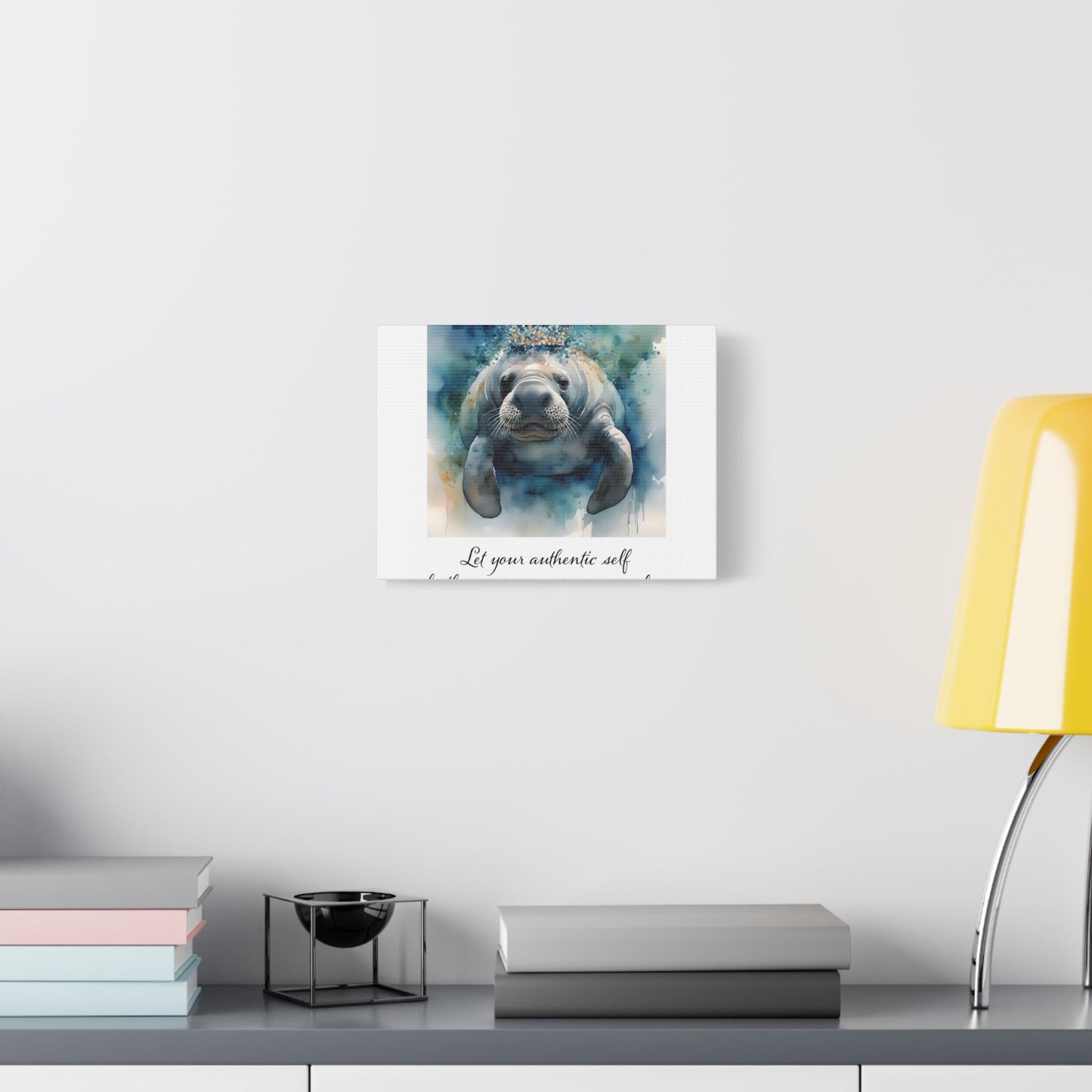 Inspirational Sea Cow Canvas Print - ’Let Your Authentic Self’