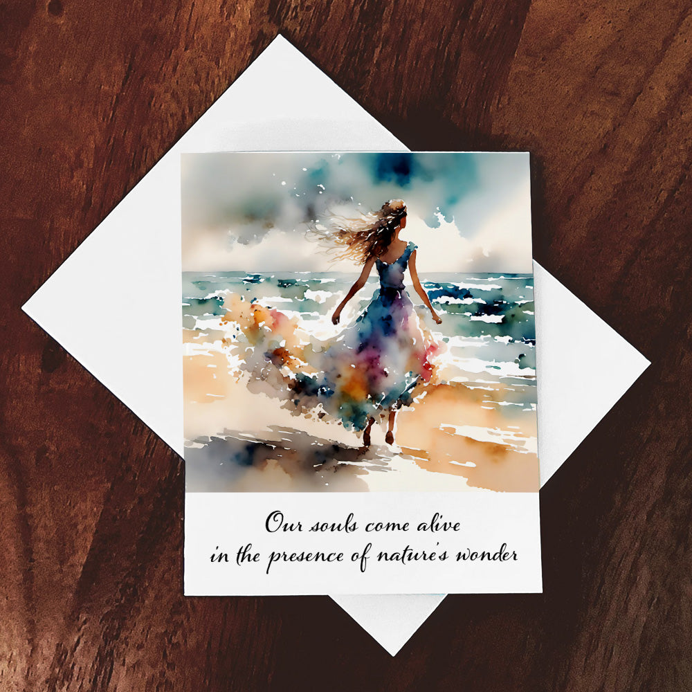 "Alive" with the Ocean Original Coastal Beach Watercolor Style Art