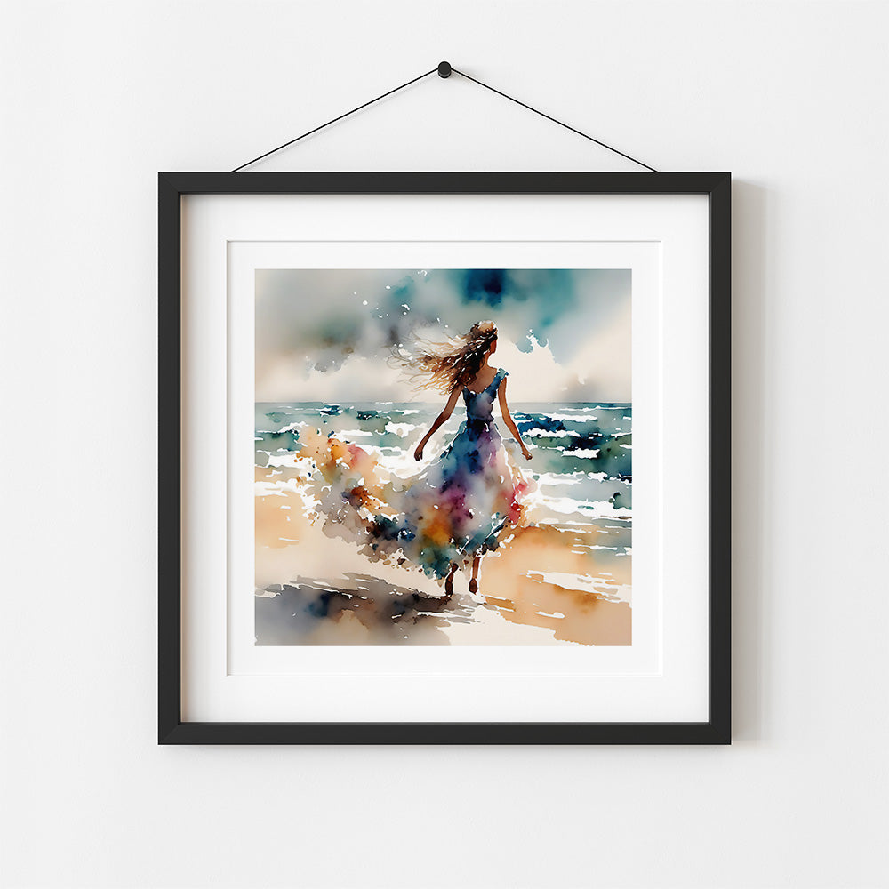 ’Alive’ With The Ocean Original Coastal Beach Art Print Home Decor Watercolor Style Wall Muted