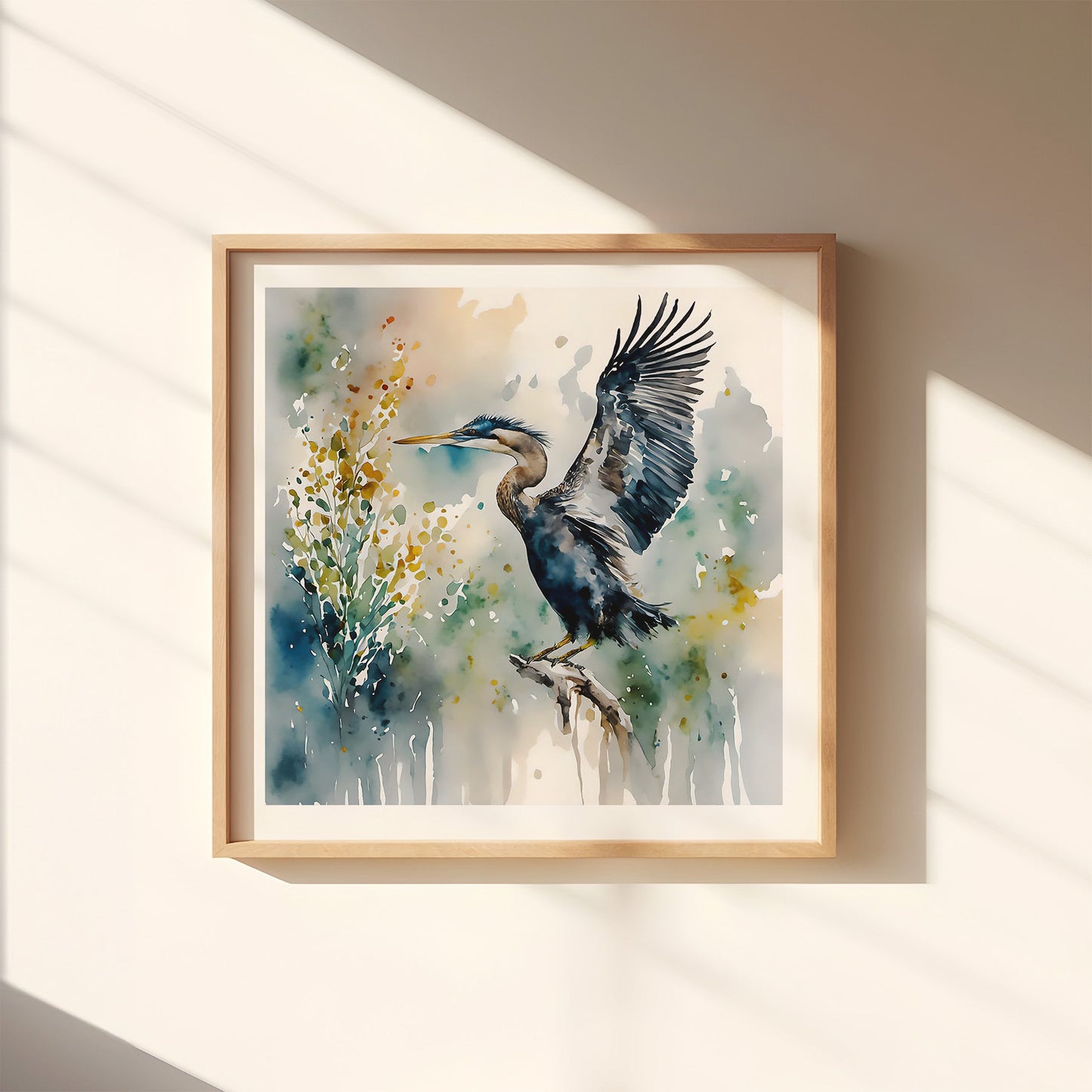 ’Annie’ St Johns River Original Anhinga Art Print Home Decor Watercolor Style Wall 12 X