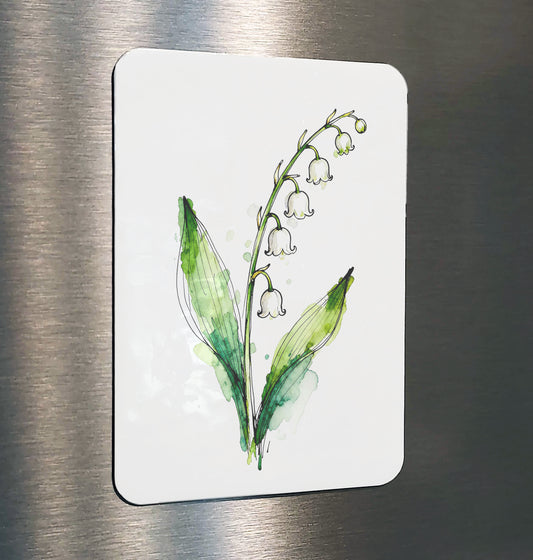 Baby Bells Watercolor Style Lily of the Valley Floral Art