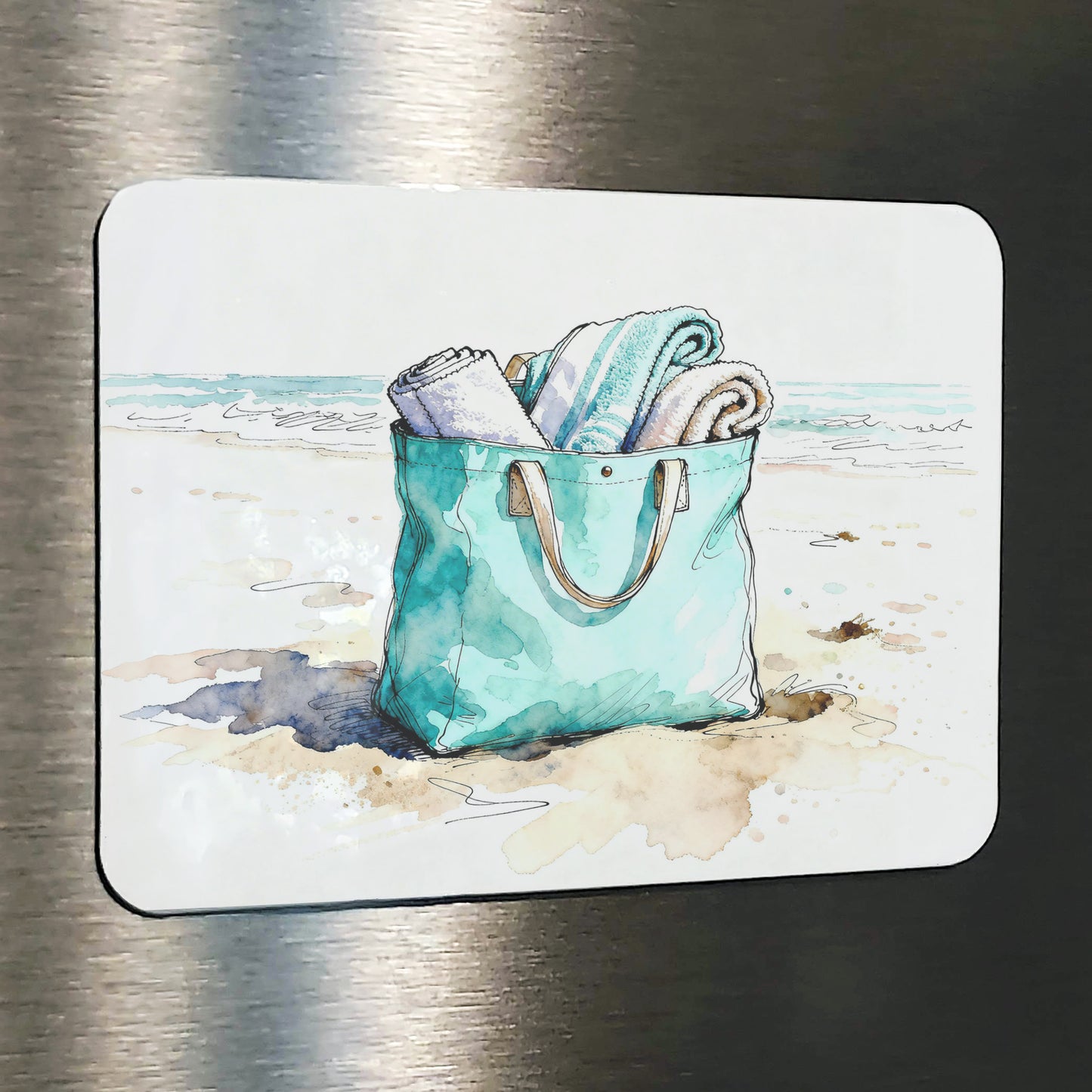 Beach Day Watercolor Style Coastal Beach Art