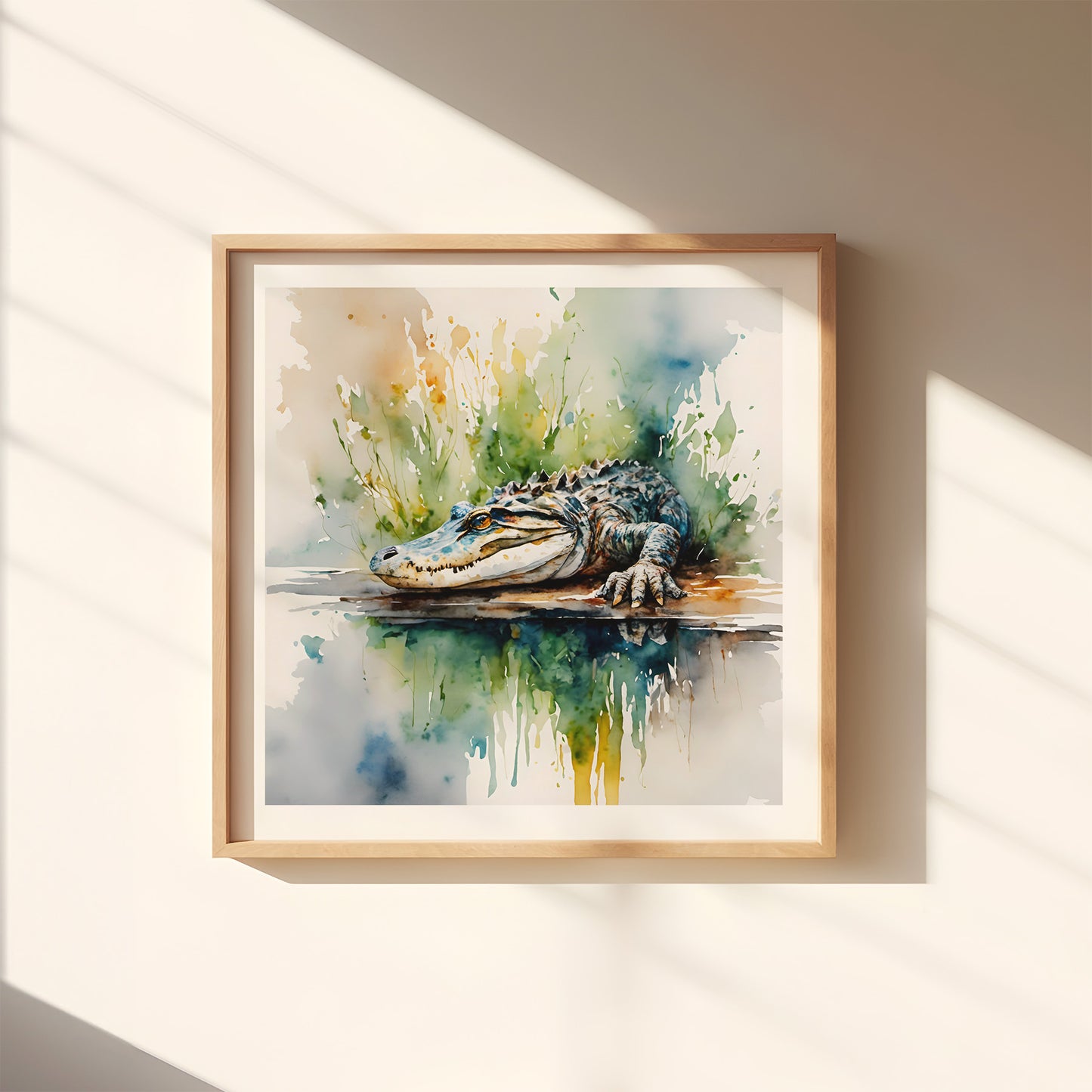 "Beast" St Johns River Original Alligator Watercolor Style Art
