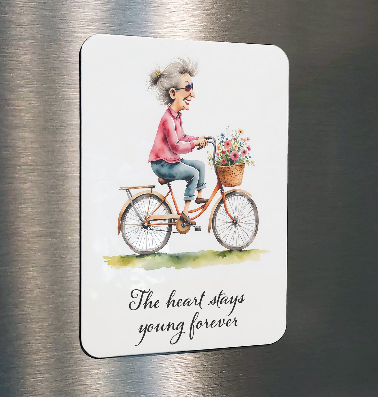 Bike Whimsical Watercolor Style Inspirational Art