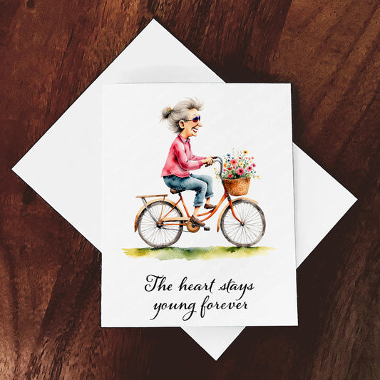 Bike Whimsical Watercolor Style Inspirational Art