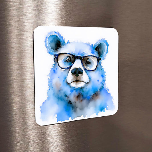 Blueberry Watercolor-Style Bear Art