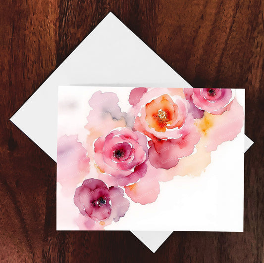 Blush Watercolor Style Floral Art