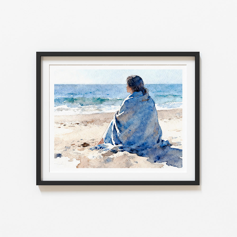 Bundled Watercolor-Style Coastal Beach Art