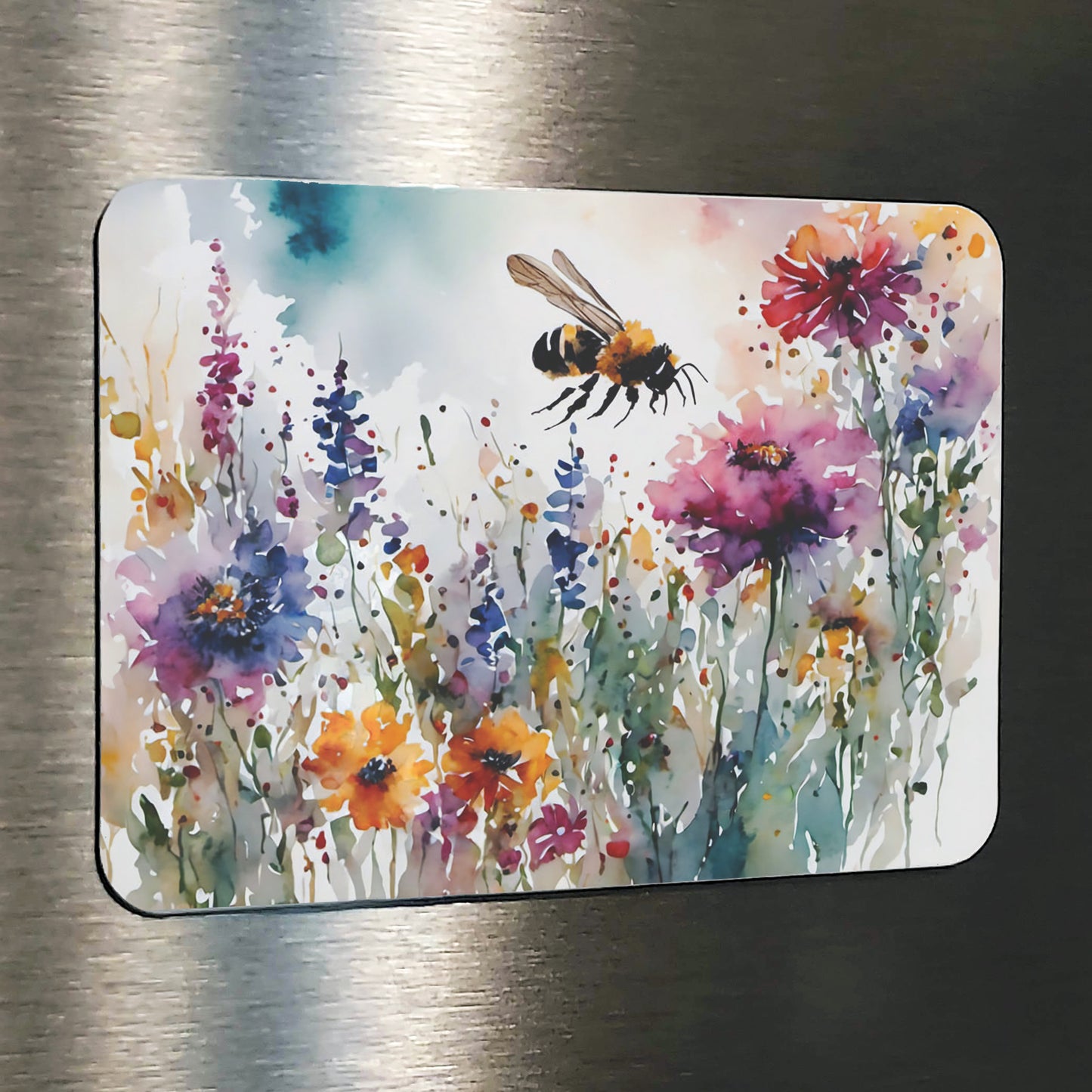 "Busy Bee" Original Floral Art Watercolor-Style