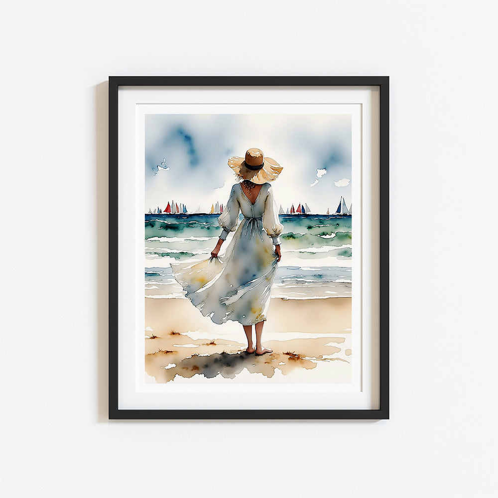 ’Coastal Palette’ Original Coastal Sailboat Wall Art Print Home Decor 11 X 14