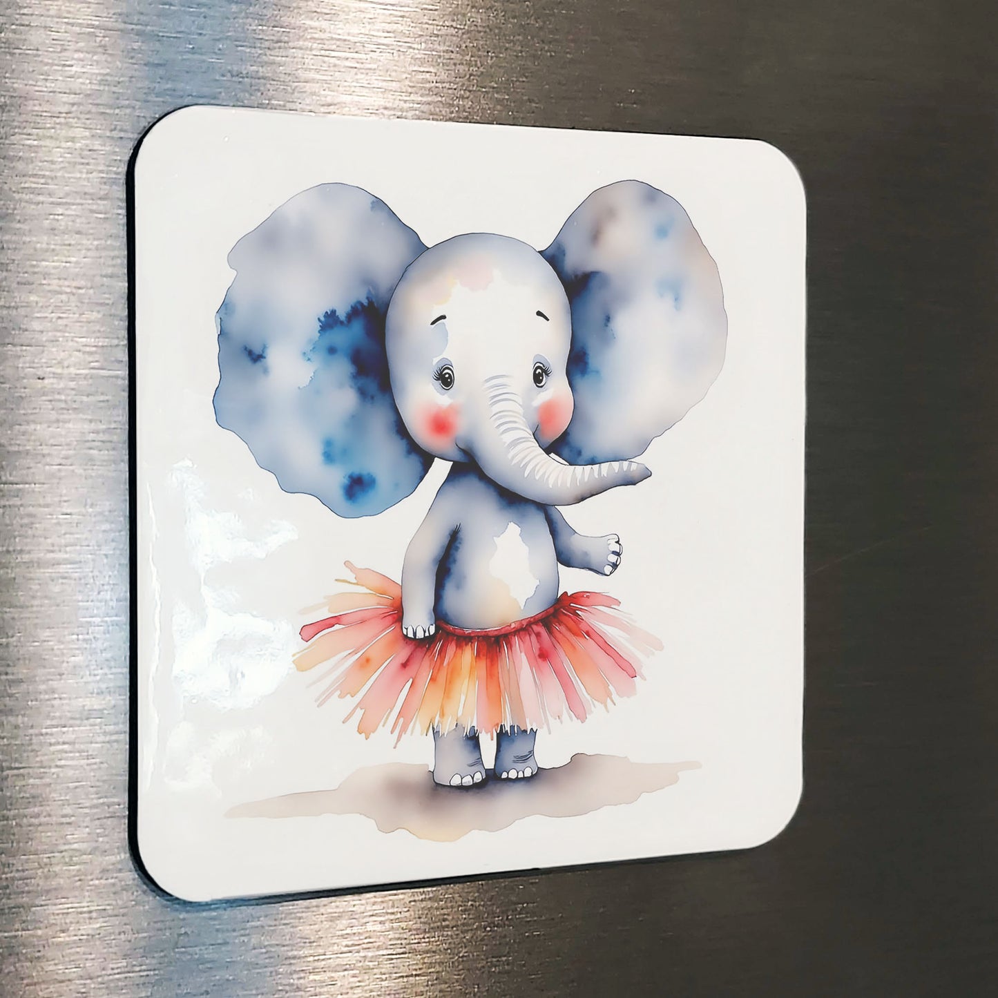 Dancing Calf Watercolor Style Elephant Nursery Ballet Dance Art