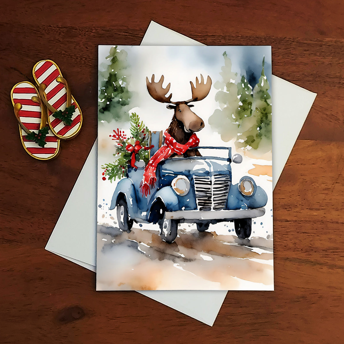 Express Watercolor-Style Christmas Moose Art