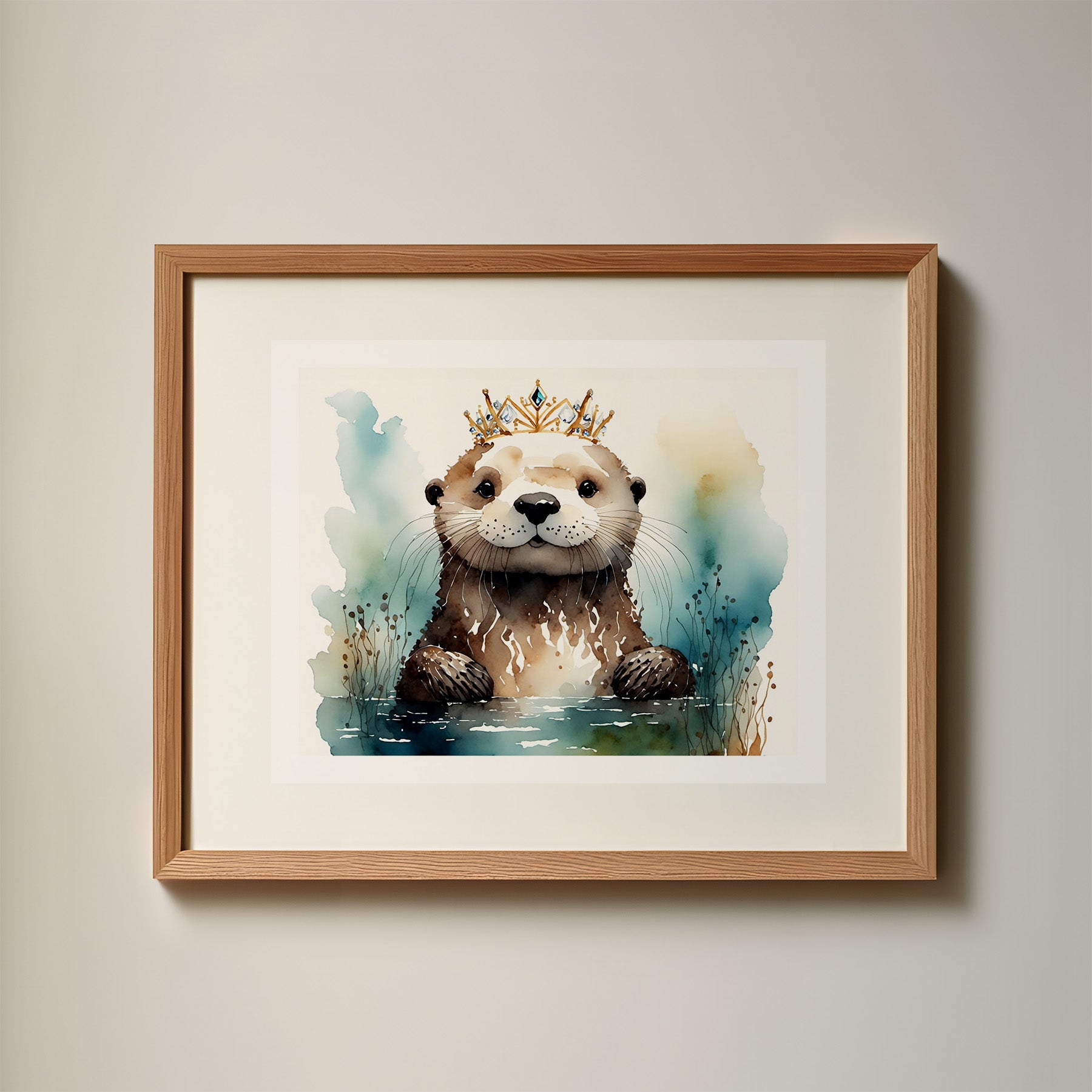 ’Fiona’ Original Sea Otter Coastal Beach Art Home Decor Wall Print Art