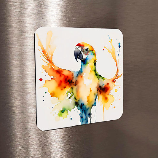 Flight Watercolor-Style Coastal Parrot Art