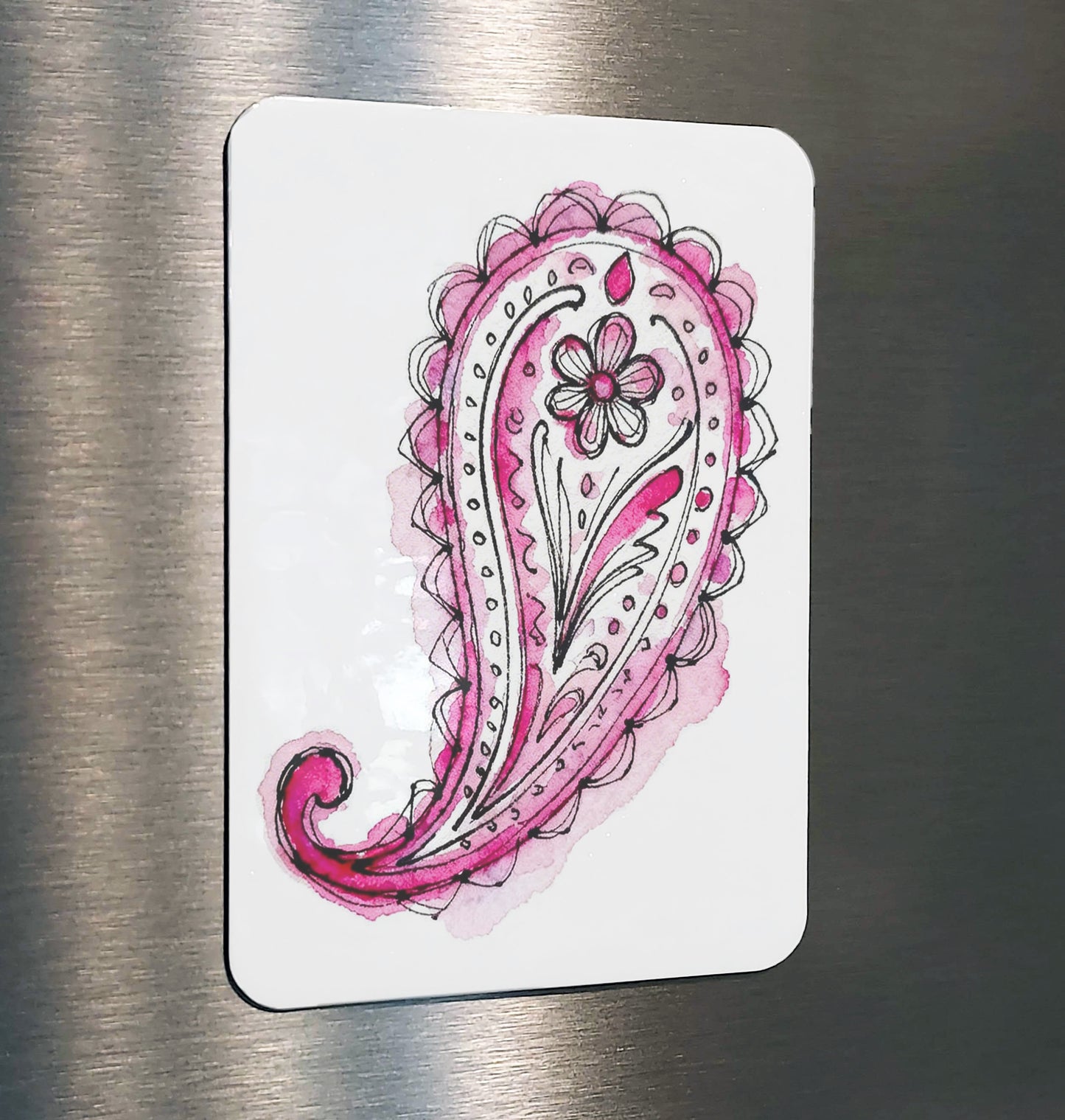 Floral Paisley Watercolor Style Beach Art