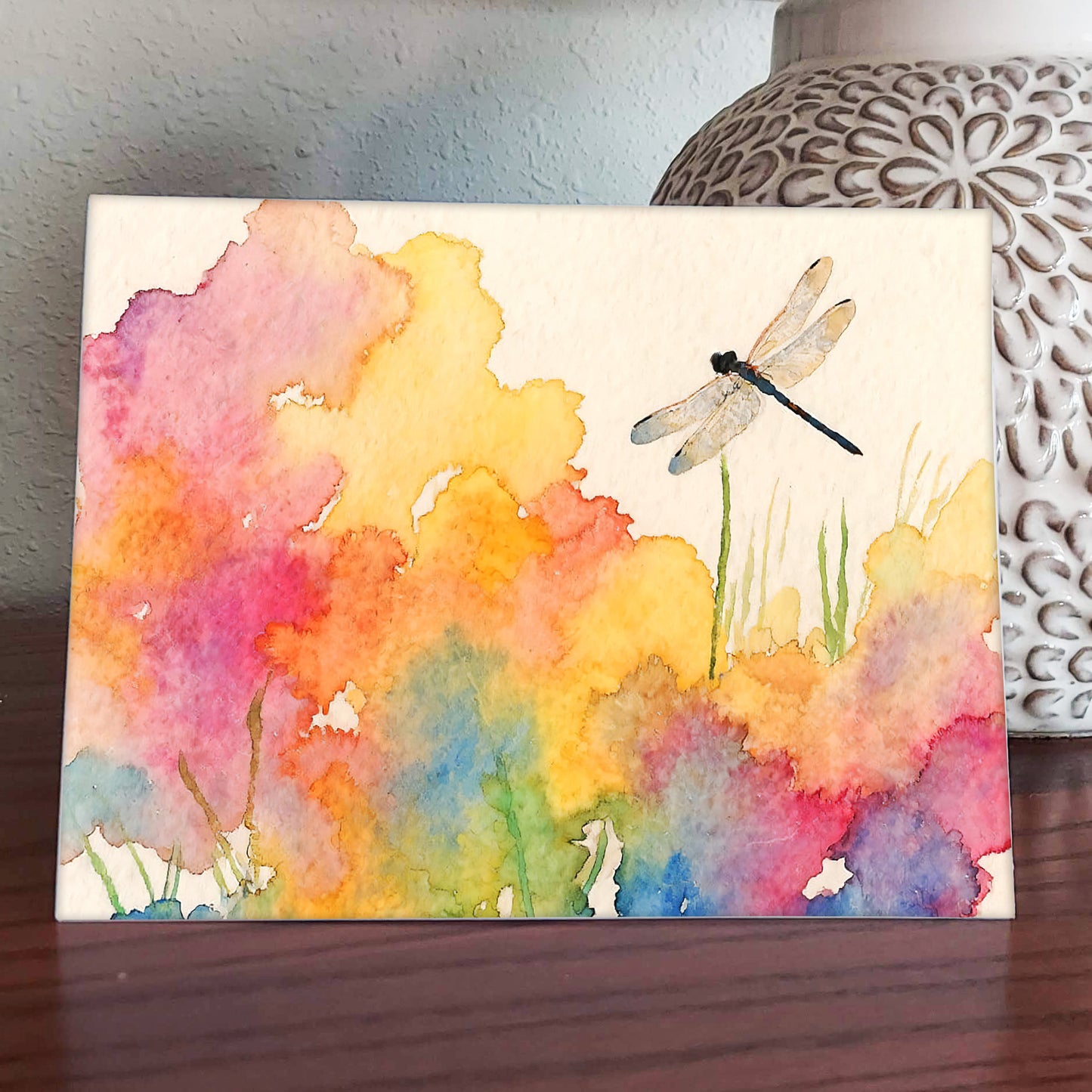 Flutterlight Watercolor-Style Dragonfly Art