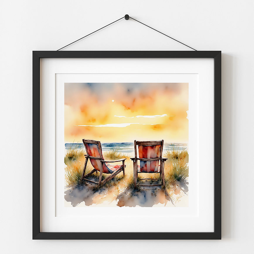 Front Row Watercolor-Style Coastal Art