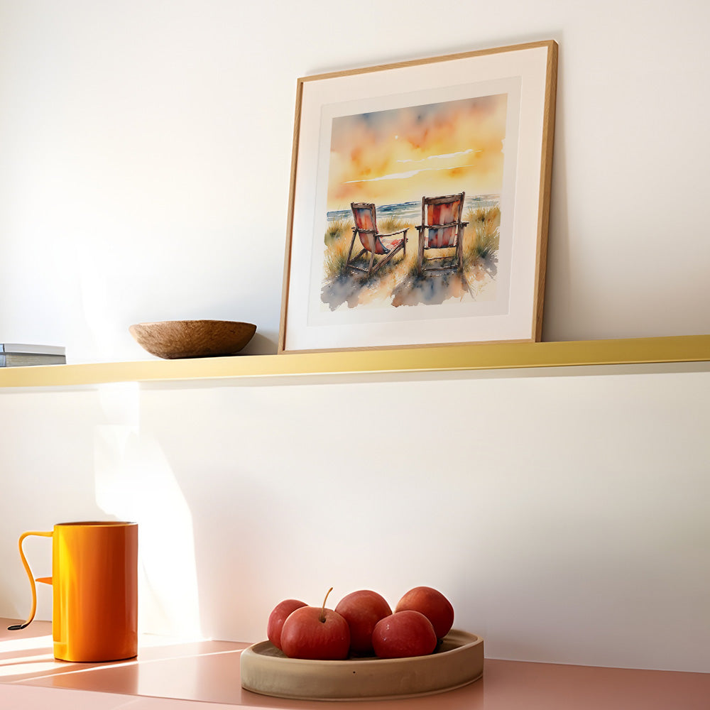 Front Row Watercolor-Style Coastal Art