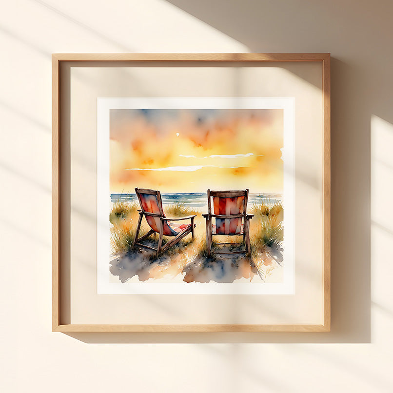 Front Row Watercolor-Style Coastal Art