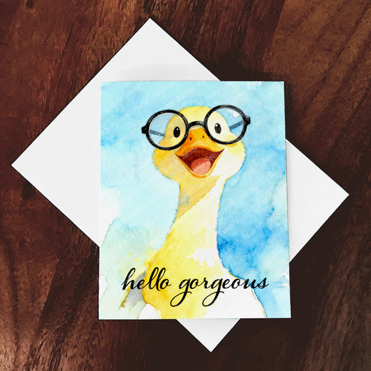 Gorgeous Watercolor Style Duck Glasses Art