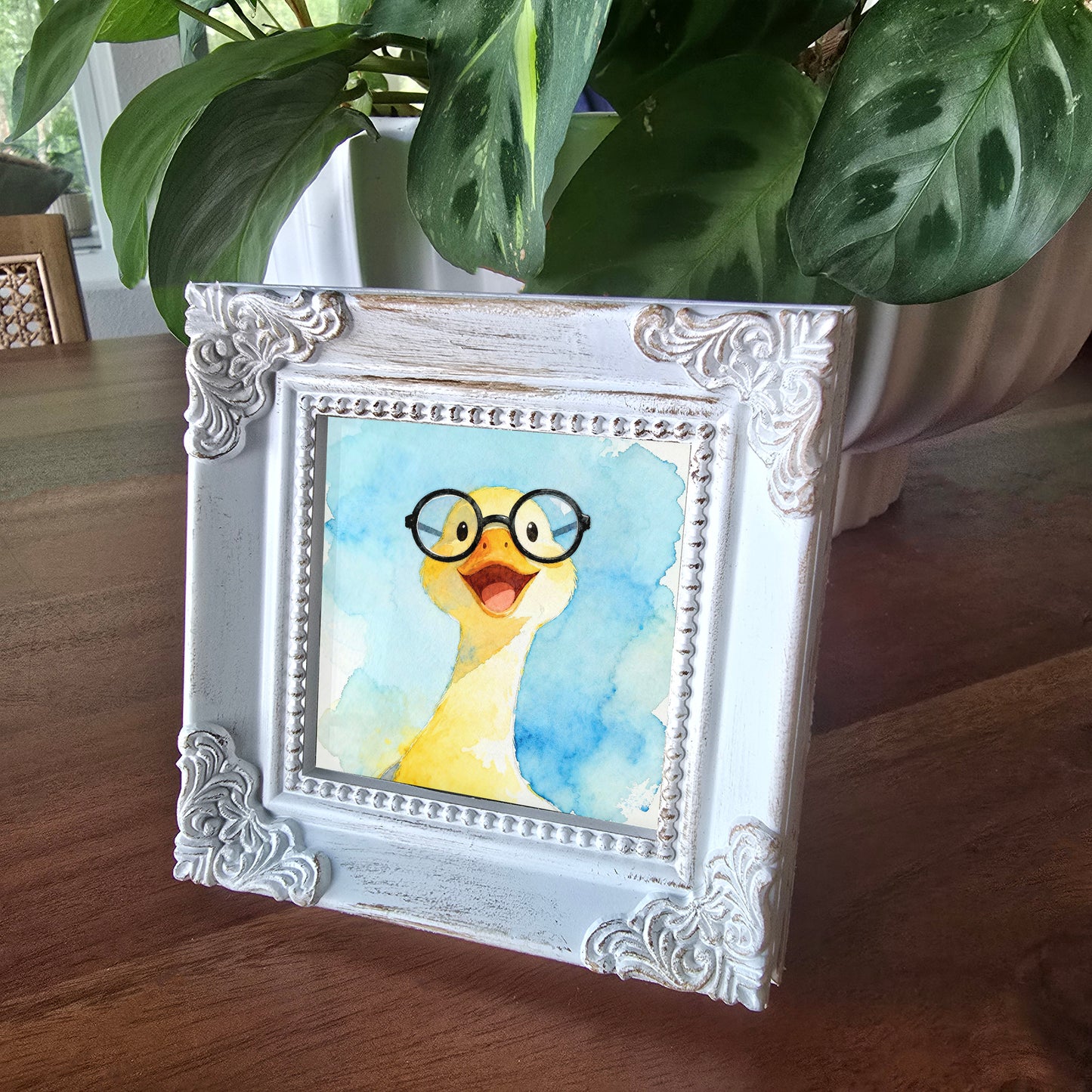 Gorgeous Watercolor Style Duck Glasses Art