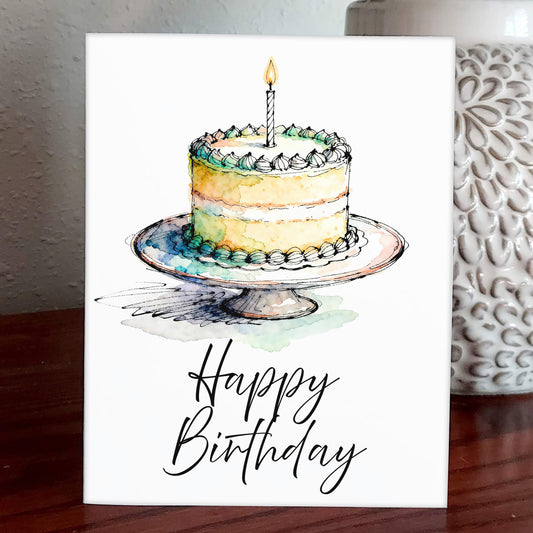 Happy Day Watercolor Style Friendship Birthday Art