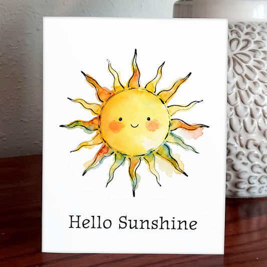 Happy Sun Watercolor Style Friendship Art