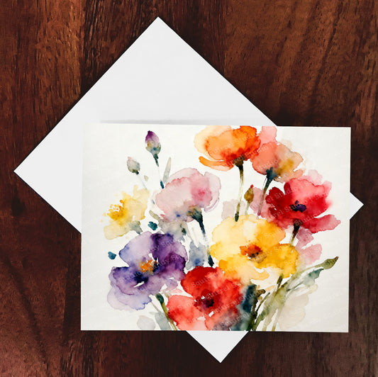 Hello Beautiful Watercolor-Style Floral Art