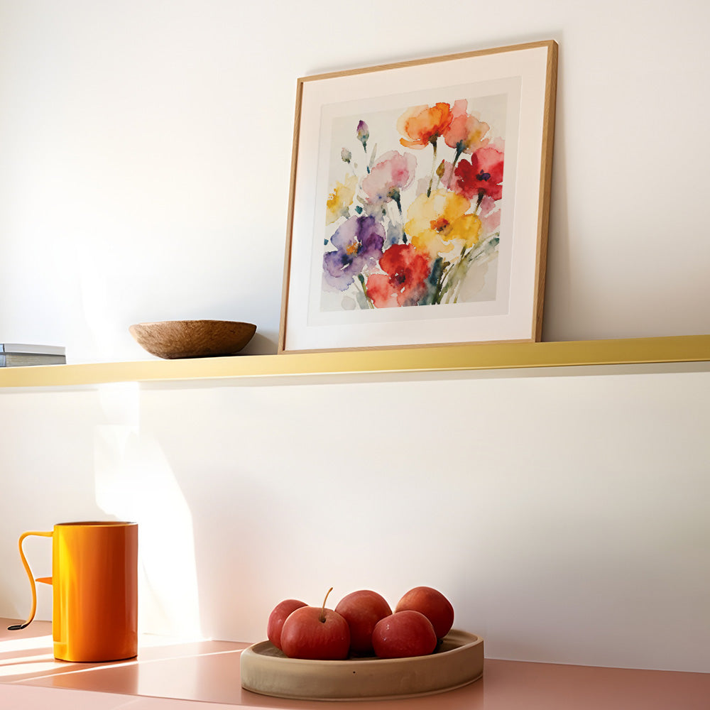 Hello Beautiful Watercolor-Style Floral Art