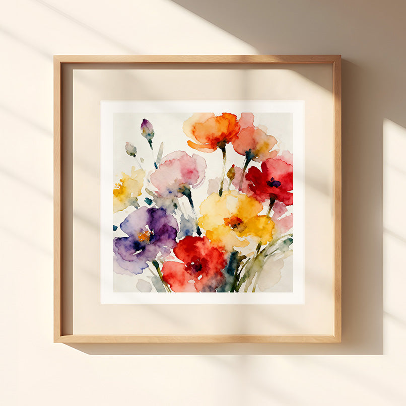 Hello Beautiful Watercolor-Style Floral Art