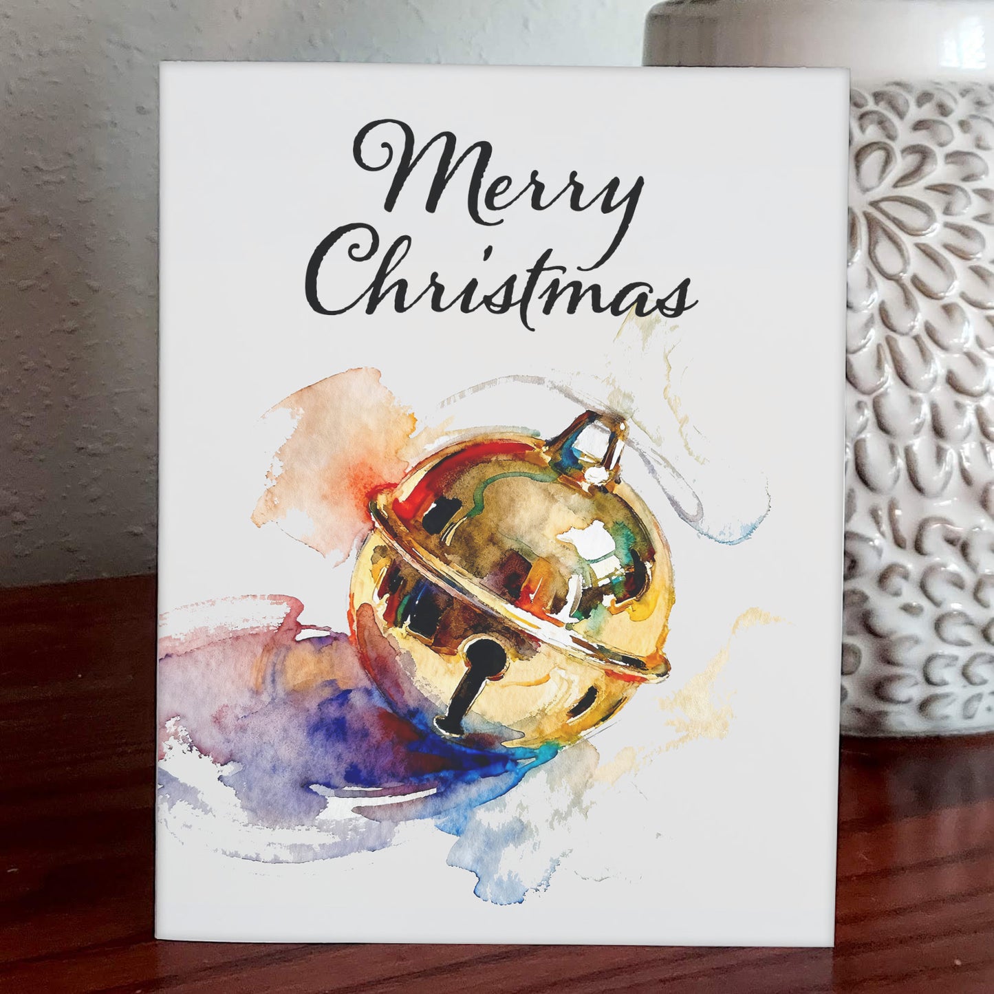 Jingle Watercolor-Style Christmas Bell Art