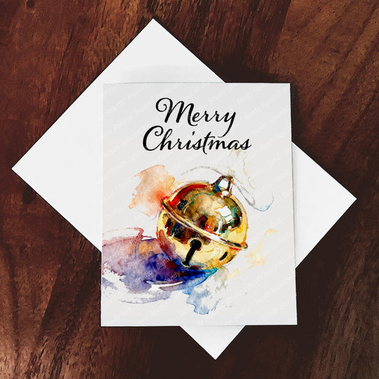 Jingle Watercolor-Style Christmas Bell Art