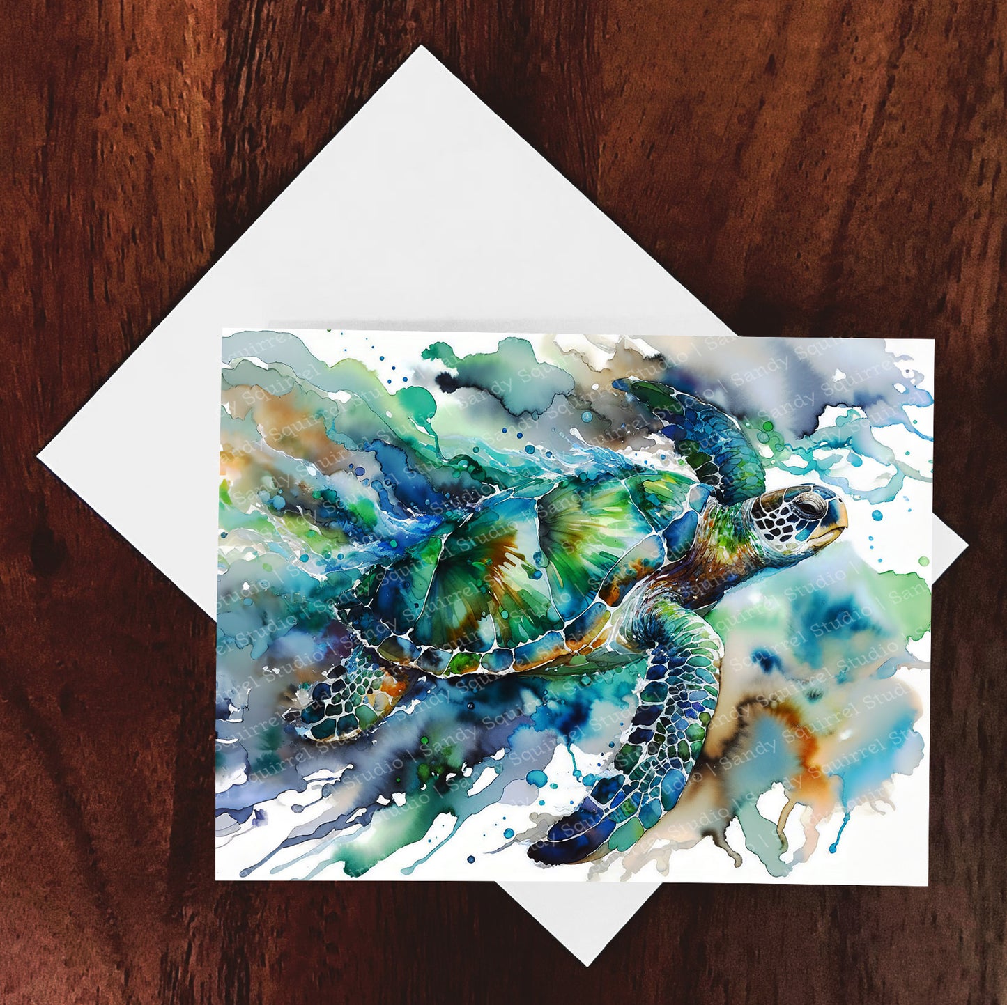 "Lightning" Original Turtle Coastal Beach Art Home Decor Wall Art Print