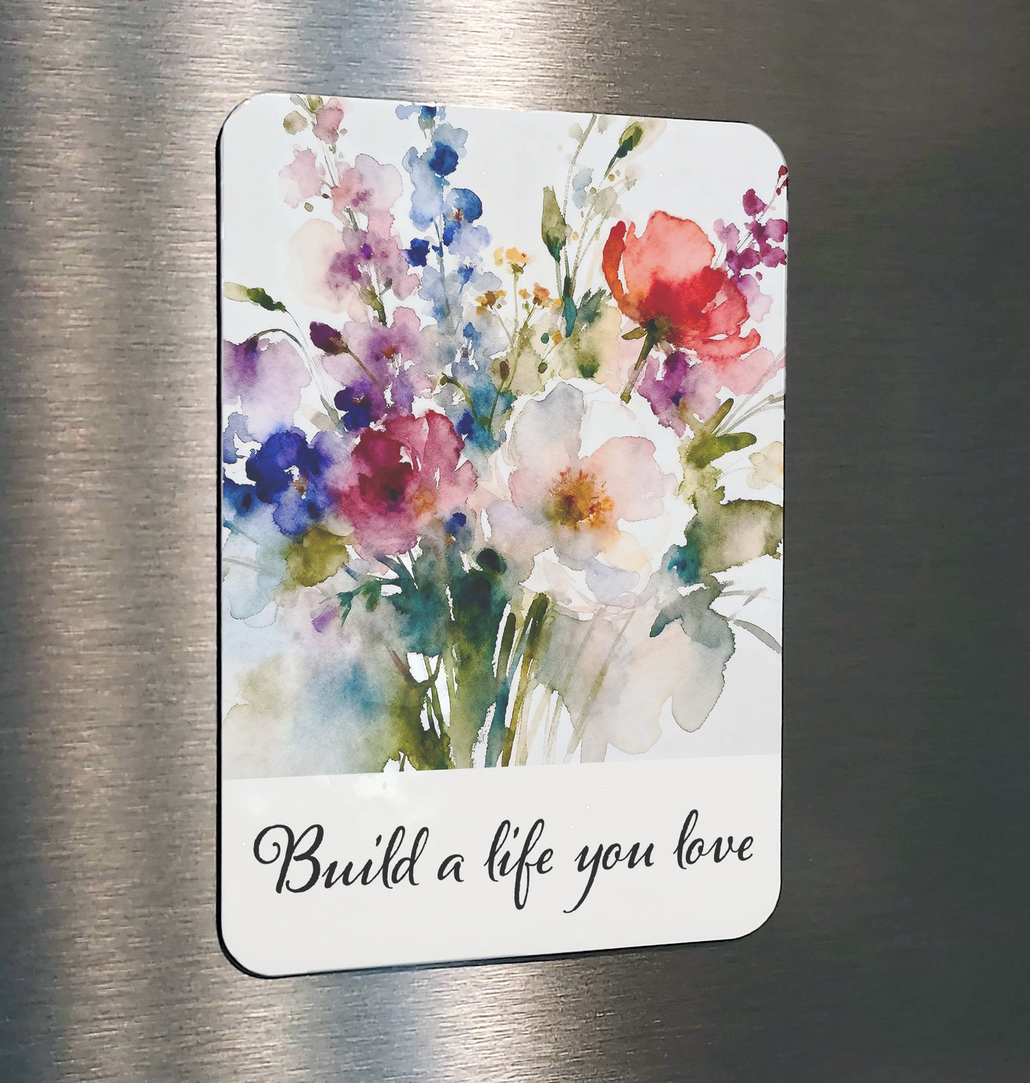 Love Life Watercolor-Style Floral Art