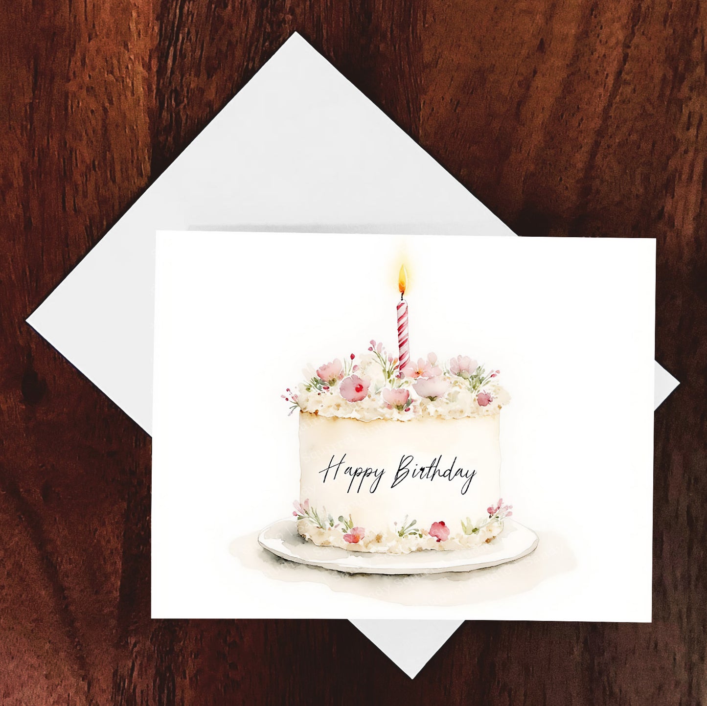 Make A Wish Watercolor Style Birthday Card
