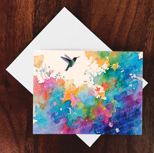 Paintbox Watercolor-Style Hummingbird Art