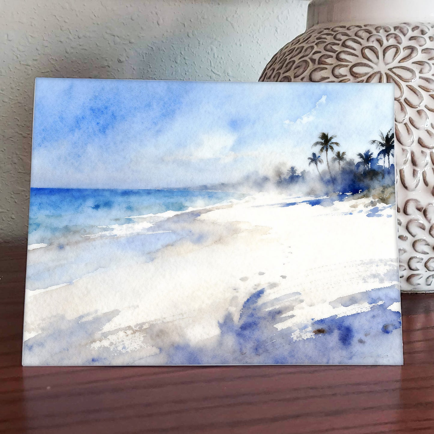 Paradise Watercolor-Style Coastal Beach Art