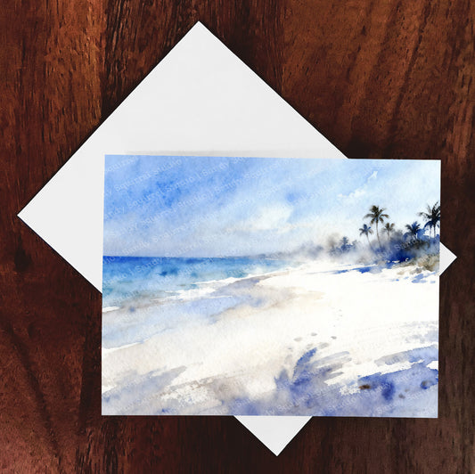 Paradise Watercolor-Style Coastal Beach Art