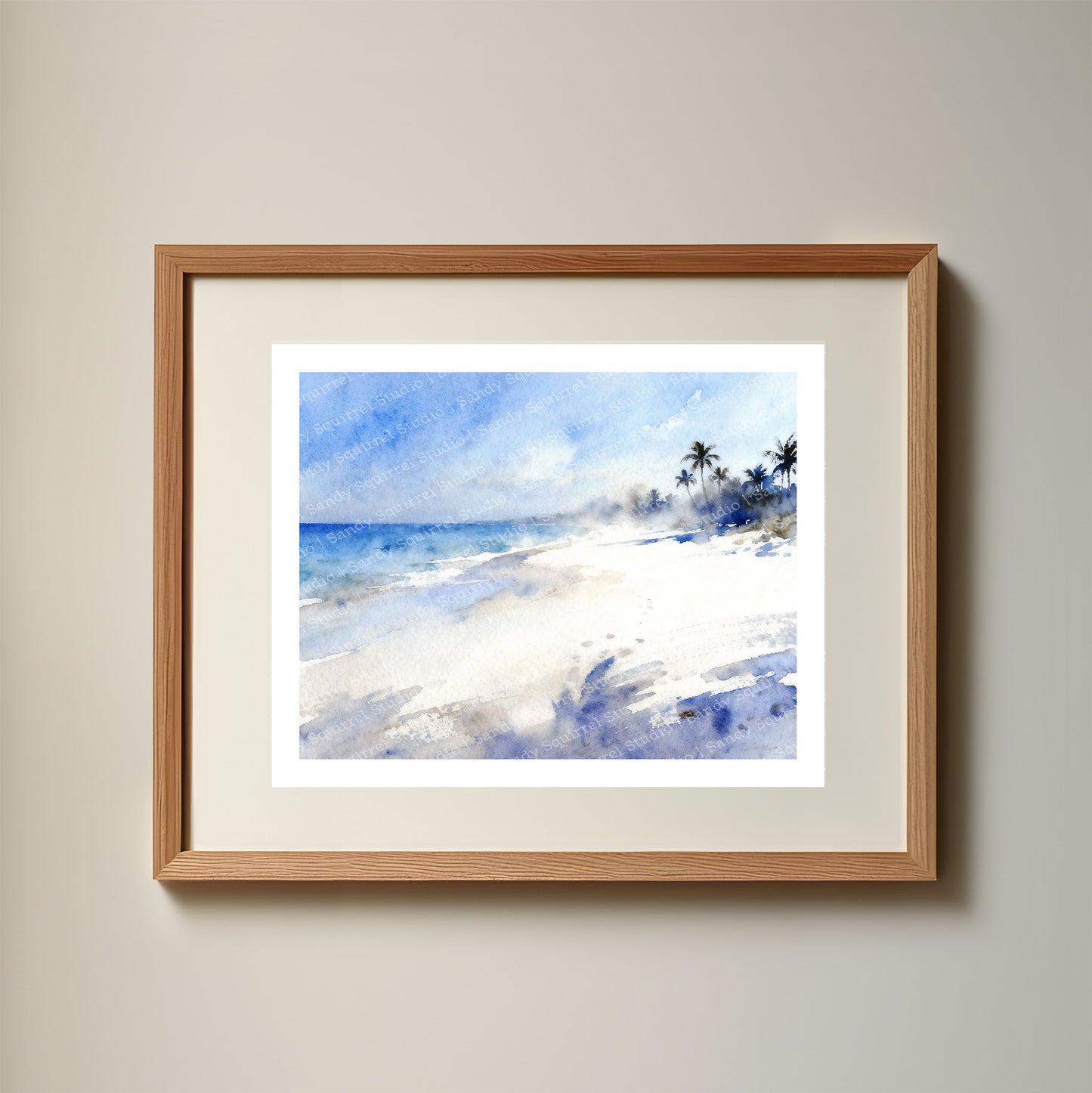 Paradise Watercolor-Style Coastal Beach Art