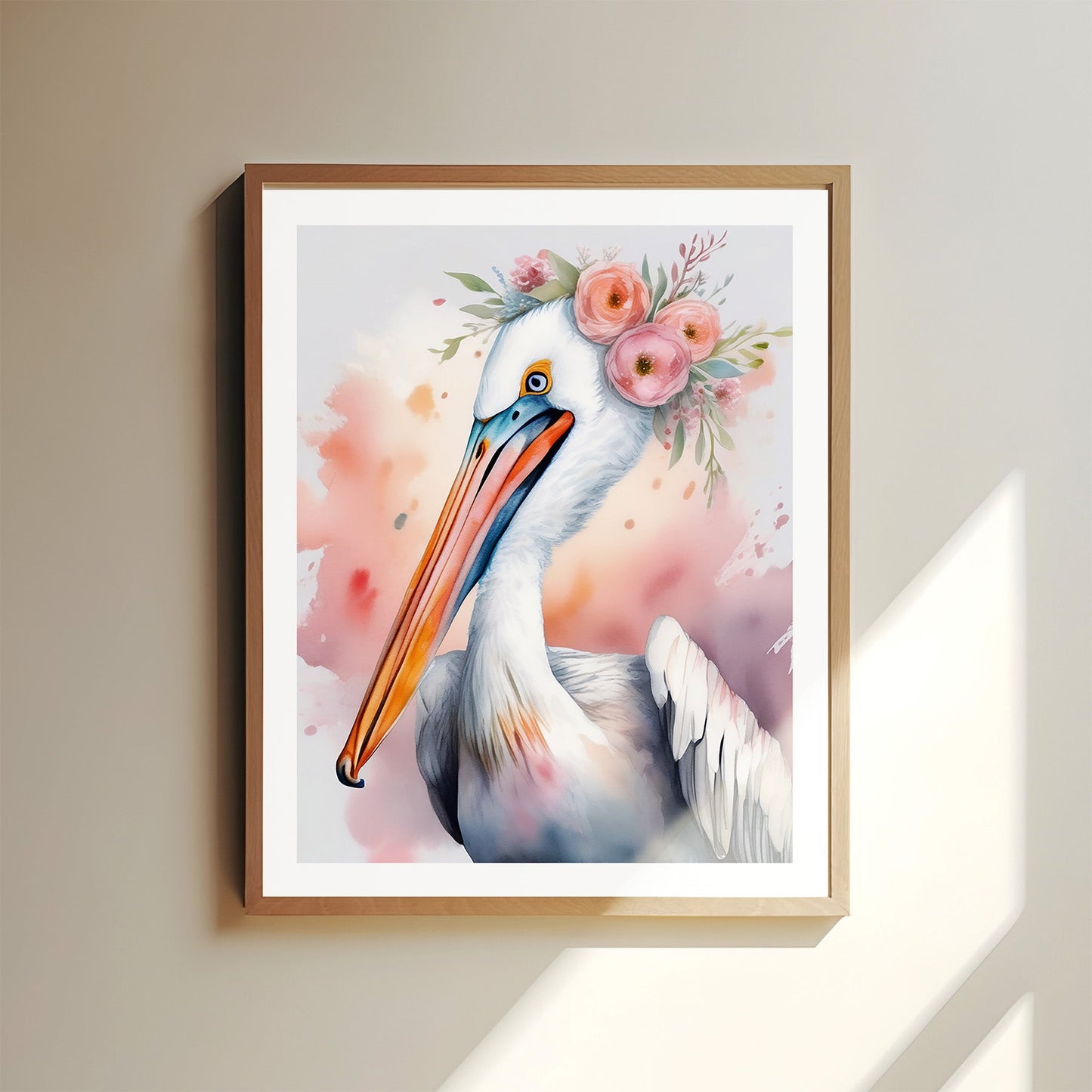 ’Penelope’ Original Pelican Art Print Home Nursery Decor Watercolor Style Wall