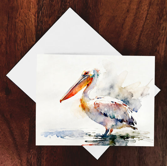 Petey Watercolor-Style Coatal Pelican Art