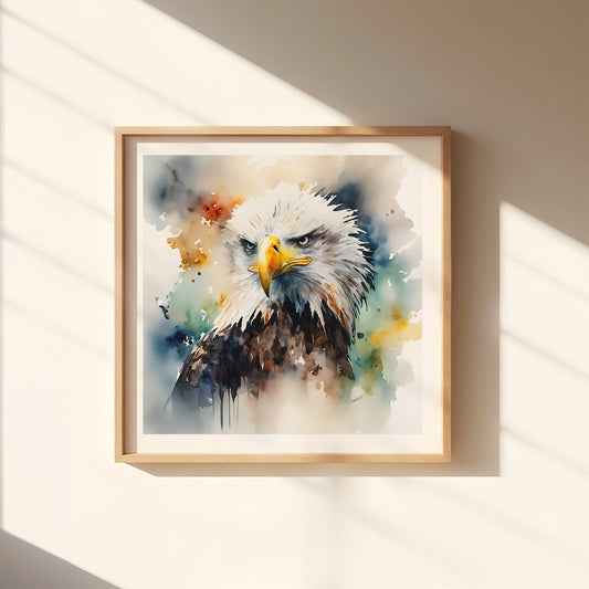 ’Piercing’ St Johns River Original Eagle Art Print Home Decor Watercolor Style Wall 12 X
