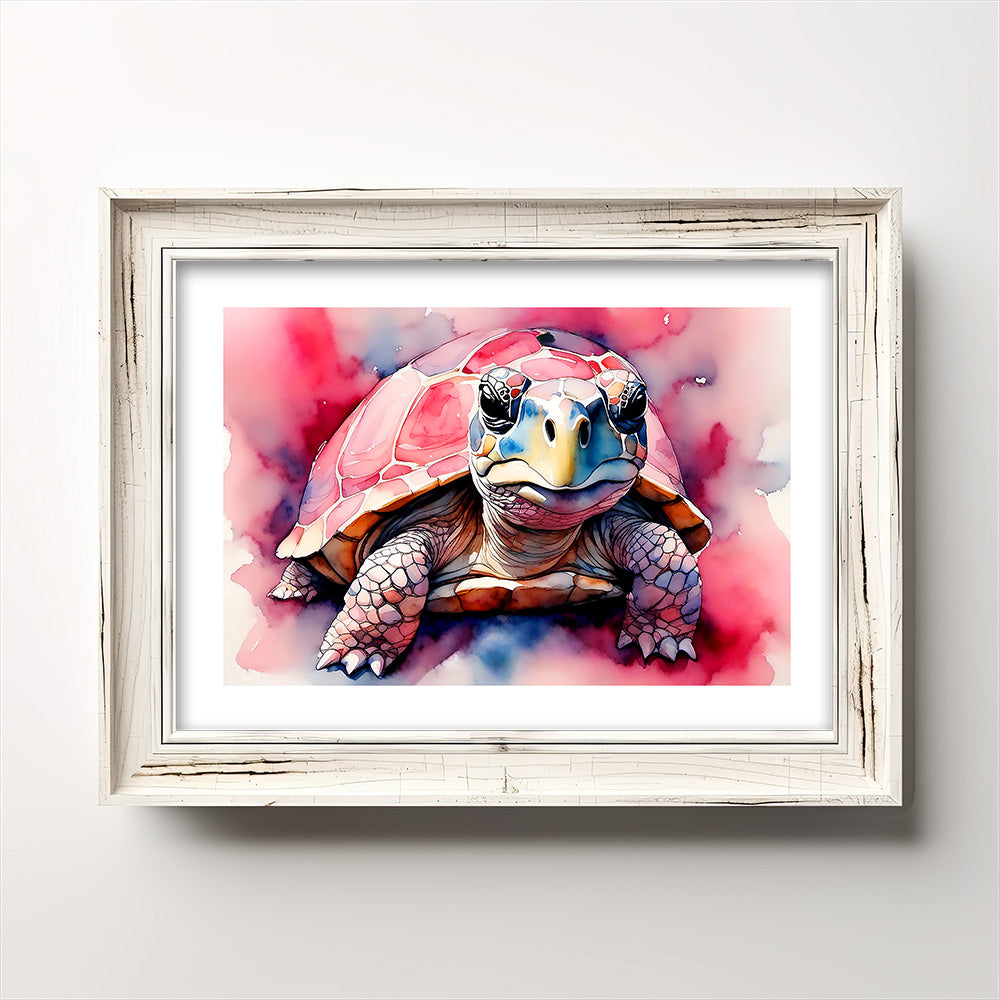 ’Poppy’ Original Whimsical Turtle Wall Art Print Home Decor 5 X 7