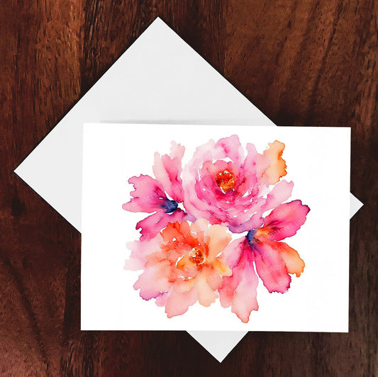 Quartet Watercolor Style Floral Art