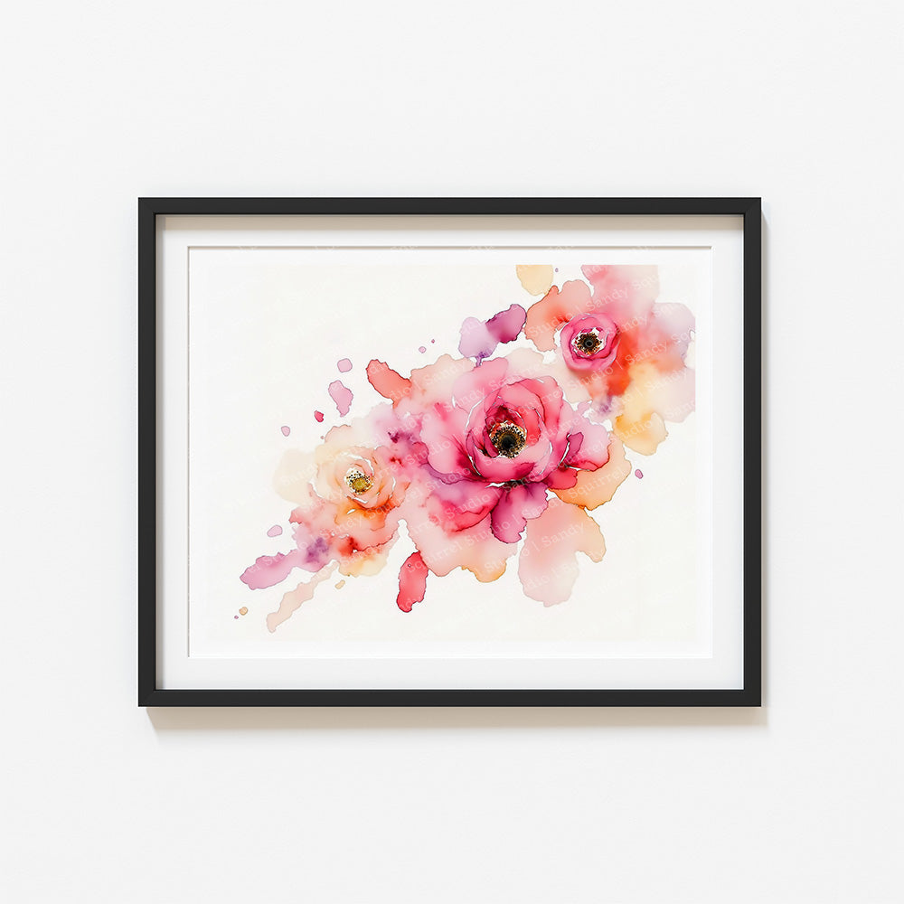 Radiate Watercolor Style Floral Art
