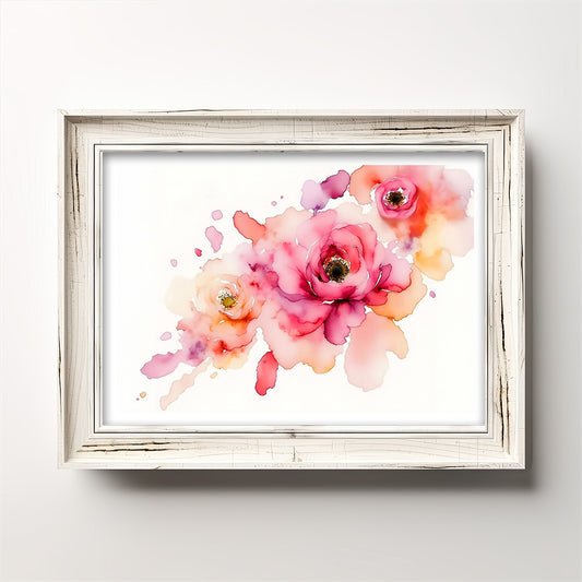 Radiate Watercolor Style Floral Art