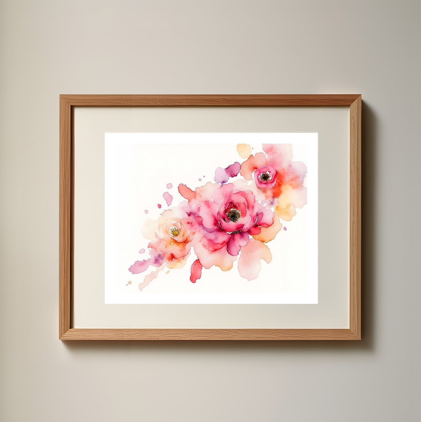 Radiate Watercolor Style Floral Art