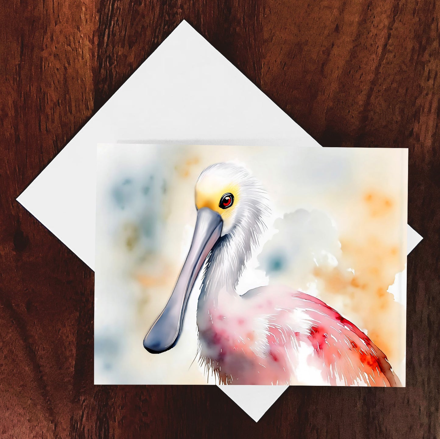 "Rosie" Watercolor Style Roseate Spoonbill Art