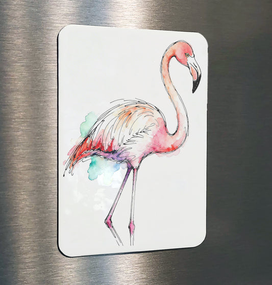 Sea Wash Watercolor Style Flamingo Art